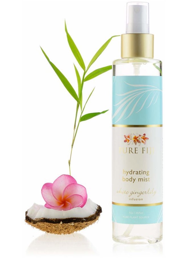 Hydrating Body Oil Mist - Moisturizing Body Oil After Shower - Hair and Spray Moisturizer for Body with Vitamin E, White Gingerlily, 7 oz