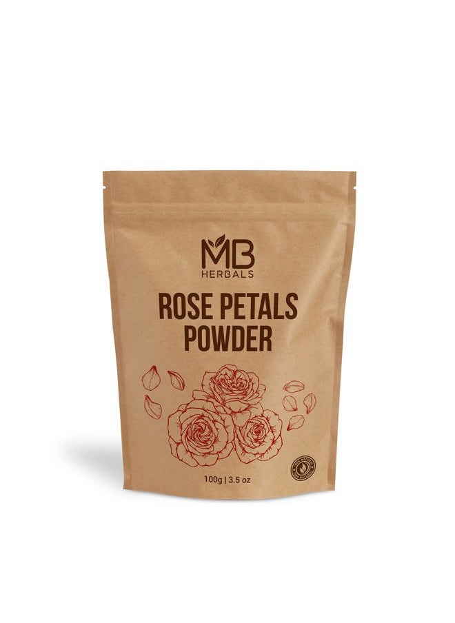 Rose Powder 100g (3.5oz) | For Face Packs & Facial Mask Formulations | 100% Pure & Natural | No Chemical Preservative | No Artificial Color | Rose Petals Powder