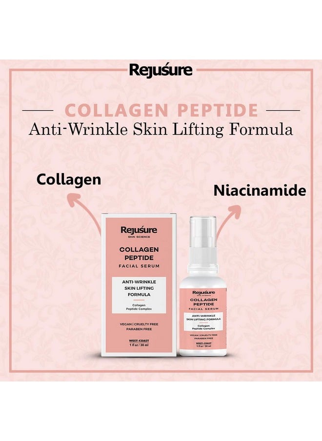 Rejusure Collagen Peptide Face Serum for Enhance Skin Elasticity, Anti Wrinkles, Antiaging, Improves Skin Texture, Deep Moisturization of Skin - 30ml (Pack of 2)