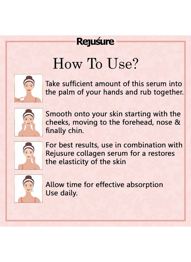 Rejusure Collagen Peptide Face Serum for Enhance Skin Elasticity, Anti Wrinkles, Antiaging, Improves Skin Texture, Deep Moisturization of Skin - 30ml (Pack of 2)