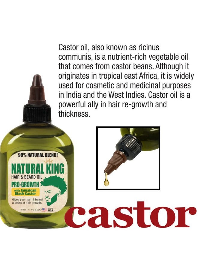 Natural King Pro-Growth Hair & Beard Oil with Jamaican Black Castor Oil 7.1 oz.