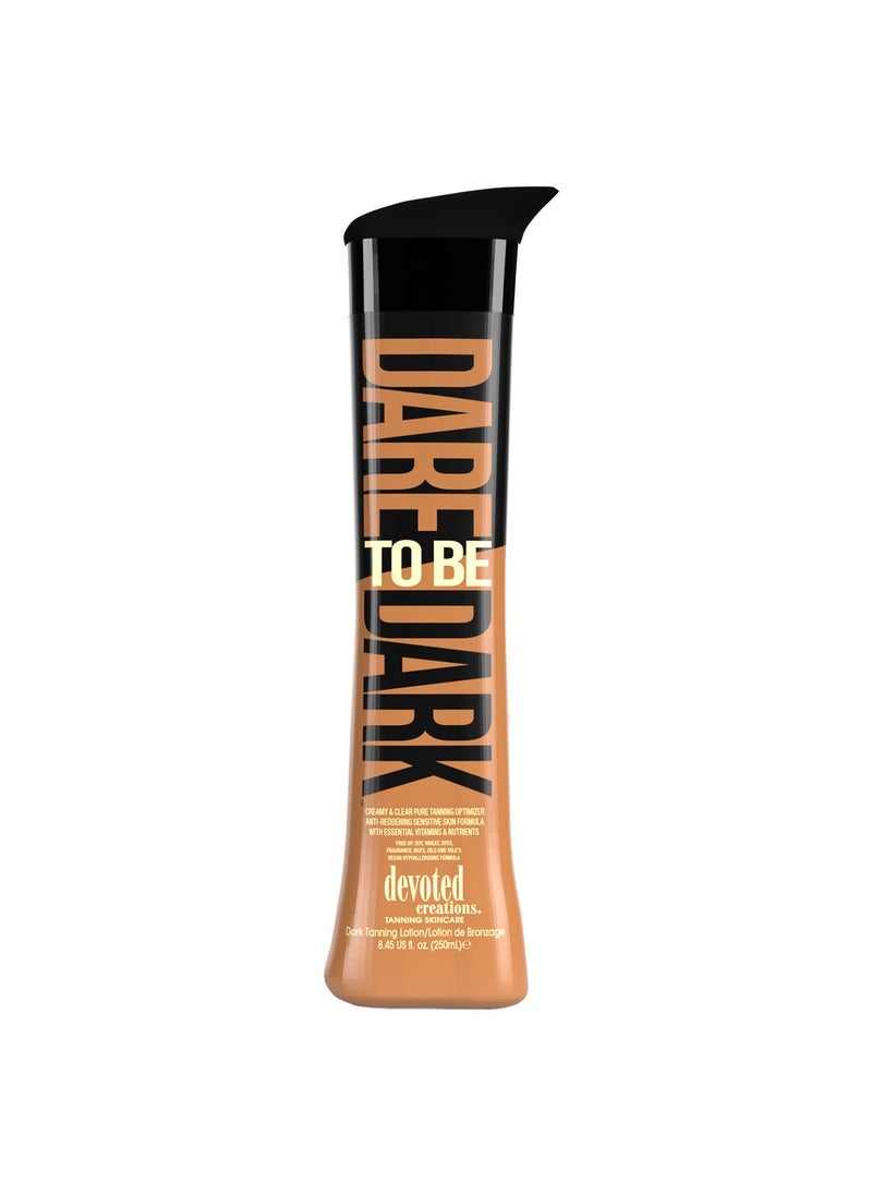 Devoted Creations Dare to be Dark Tanning Lotion  Creamy and Clear Pure Tanning Optimizer AntiReddening Sensitive Skin Formula with Essential Vitamins and Nutrients  845 oz