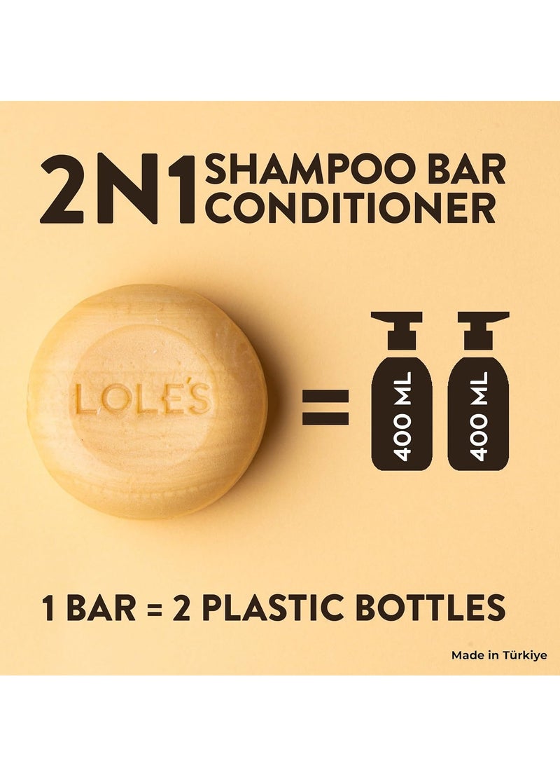 Shampoo Bar and Conditioner 2in1 with Jojoba Oil for Itchy Scalp & Dandruff, Moisturizes & Cleans Scalp, Travel Shampoo, Silicone Free, 100g