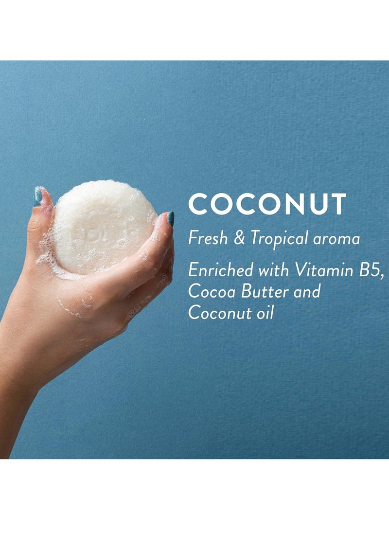 Shampoo Bar and Conditioner 2in1 with Coconut Oil for Volume & Strength, Moisturizes & Cleans Scalp, Travel Shampoo, Silicone Free, 100g