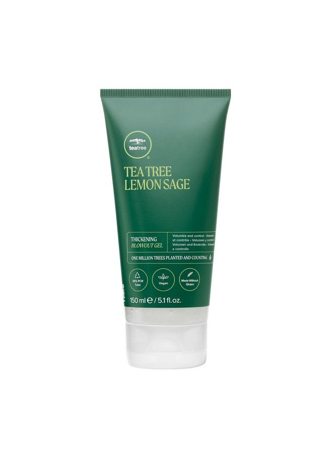 Tea Tree Lemon Sage Thickening Blowout Gel, Volumizing Hair Gel, For Fine Hair, 5.1 fl. oz.