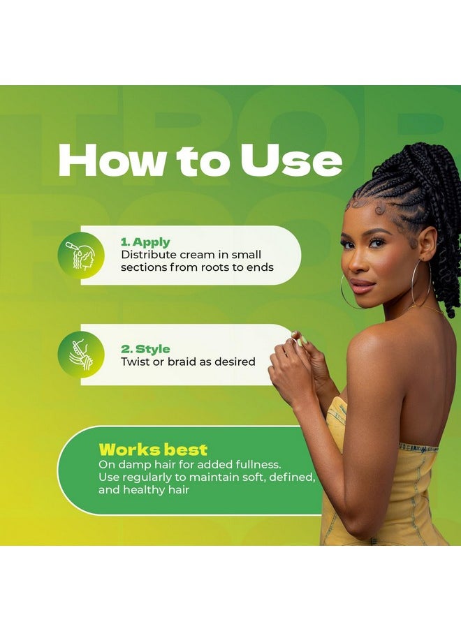 Bronner Bros Tropical Roots Twist Cream for Braids, Locs & Twist - Styling Cream with Pineapple & Guava Extract, Coconut Oil, Vitamins B5 & B12 - Soft Hol, Reduces Frizz & Spit Ends - 6 oz