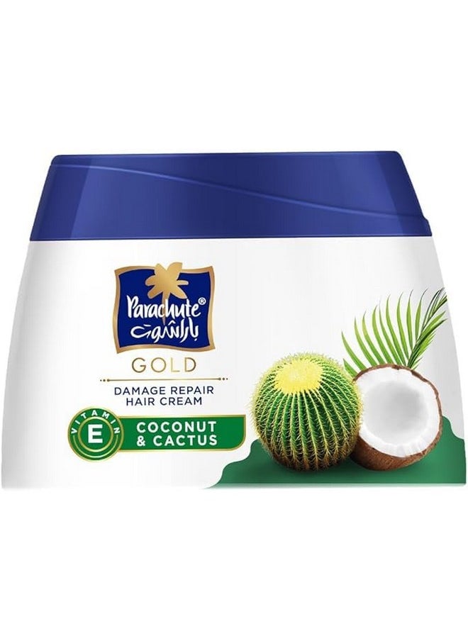 Parachute Gold Coconut and Cactus Damage Repair Hair Cream with 100% Natural Cocolipid for Deep Root Nourishment (140 ml)