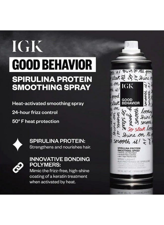 IGK Travel Hair Treatment Set | Antisocial Hair Mask + Good Behavior Spray | Overnight Bond-Building + Keratin Like Smoothing Spray | Vegan + Cruelty-Free | Set of 2