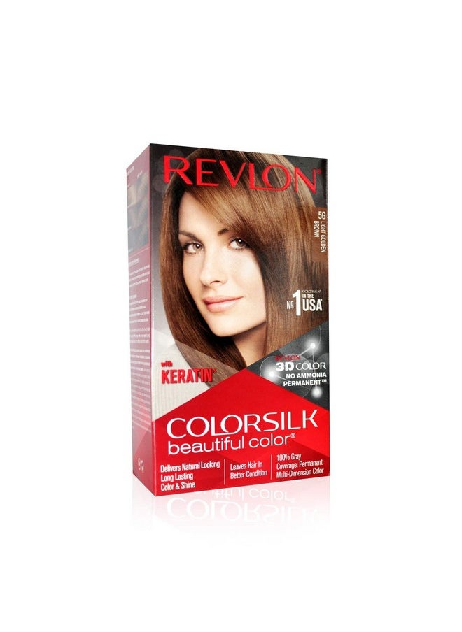 Colorsilk Permanent Hair Color For Women Light Golden Brown | Keratin Enriched | Natural Looking Long Lasting Color With 3D Color Gel Technology | 100% Grey Coverage In 5 Minutes | Ammonia Free