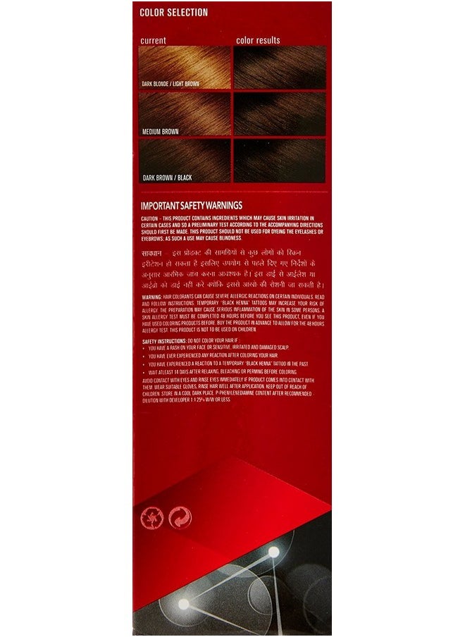 Colorsilk Beautiful Color, Permanent Hair Color With Keratin, 40Ml + 40Ml + 11.8Ml - Light Golden Brown 5G (Pack Of 1)