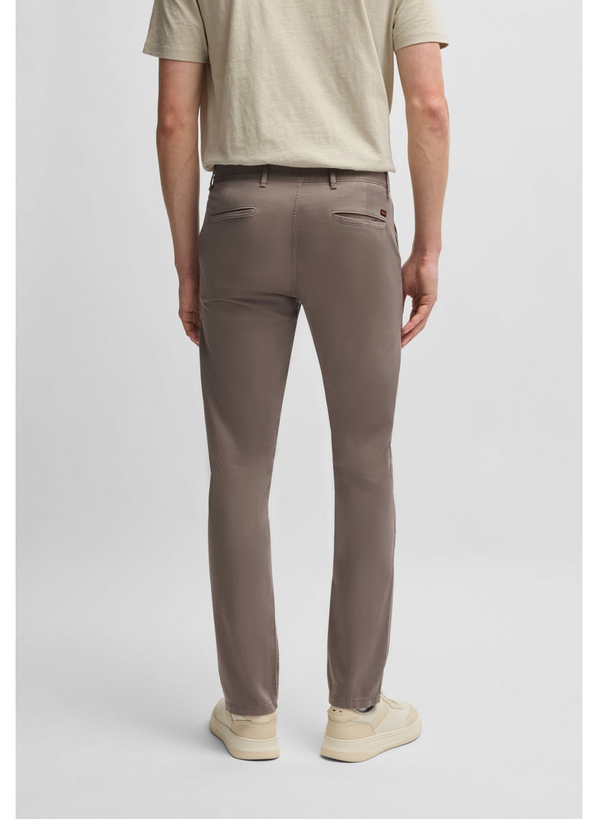 Slim-fit chinos in stretch-cotton satin