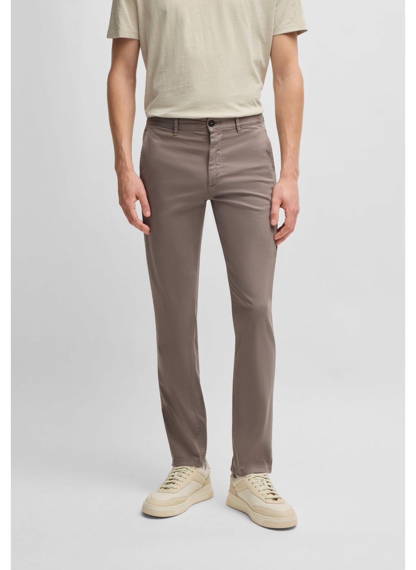 Slim-fit chinos in stretch-cotton satin