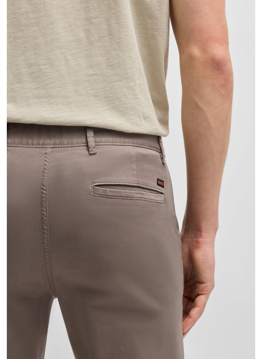 Slim-fit chinos in stretch-cotton satin