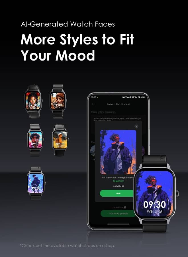 Watch 5 Bluetooth Call Smart Watch 2.01inch HD Display Fitness Watch, 300 mAh, Scratch-resistant &Anti-Explosion Tempered Glass Screen with 100+ Sports Modes & Blood Oxygen & Heart Rate Monitor, Waterproof Light Chrome Black