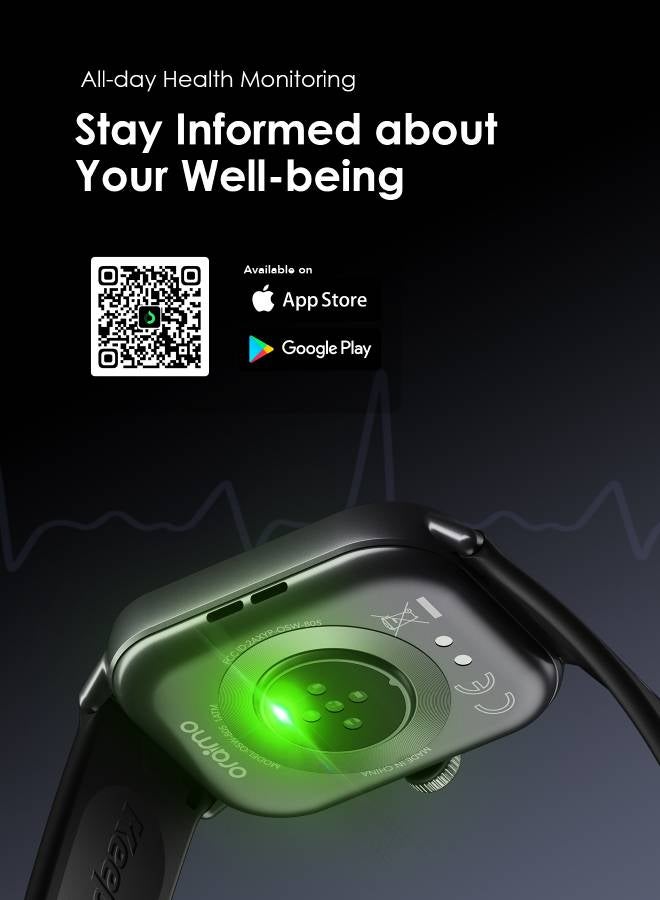 Watch 5 Bluetooth Call Smart Watch 2.01inch HD Display Fitness Watch, 300 mAh, Scratch-resistant &Anti-Explosion Tempered Glass Screen with 100+ Sports Modes & Blood Oxygen & Heart Rate Monitor, Waterproof Light Chrome Black