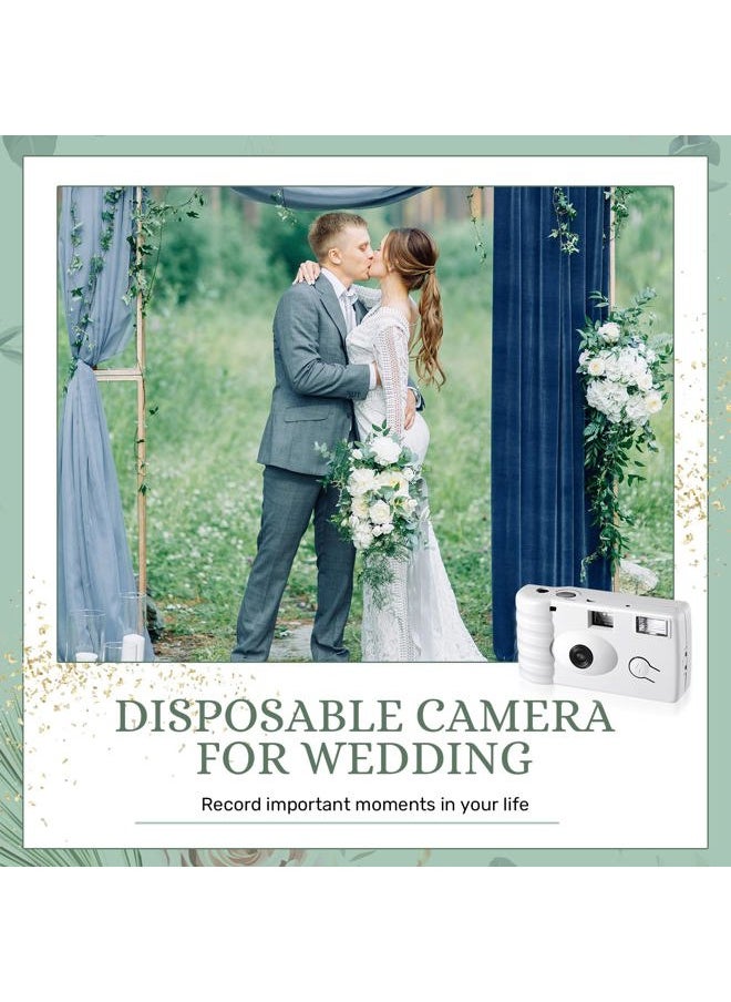 6 Pack of Disposable Camera for Wedding Bulk Bachelorette Single Use Flash 35mm 17 Film 200iso Camera for Birthday Concert Travel Anniversary Party Supply Favor Vacation Gift (White,Classic)