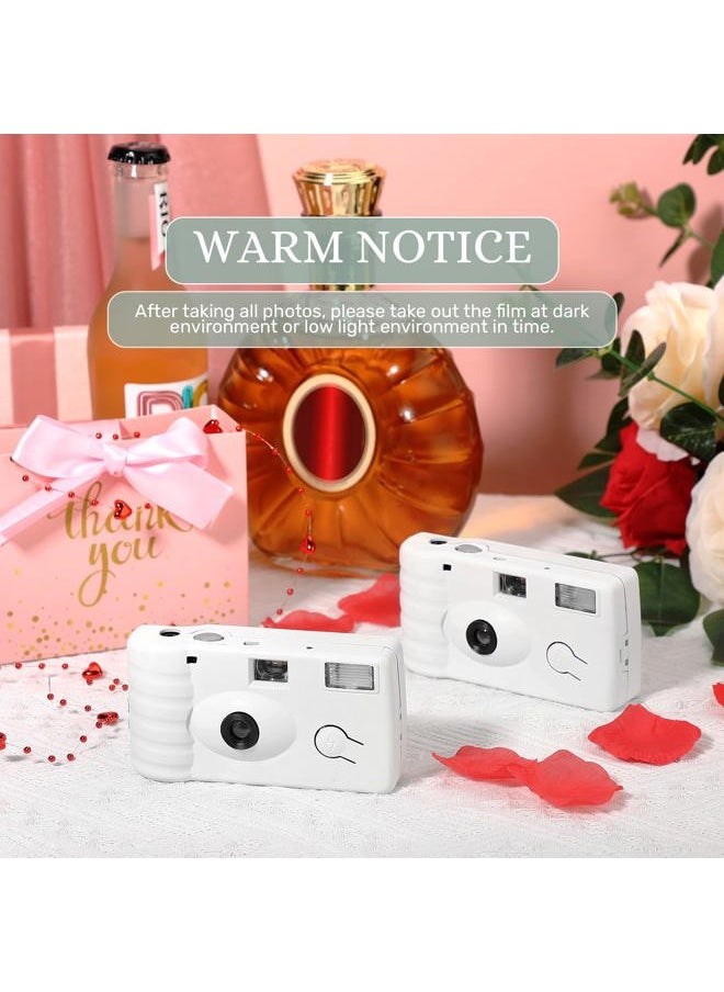 6 Pack of Disposable Camera for Wedding Bulk Bachelorette Single Use Flash 35mm 17 Film 200iso Camera for Birthday Concert Travel Anniversary Party Supply Favor Vacation Gift (White,Classic)