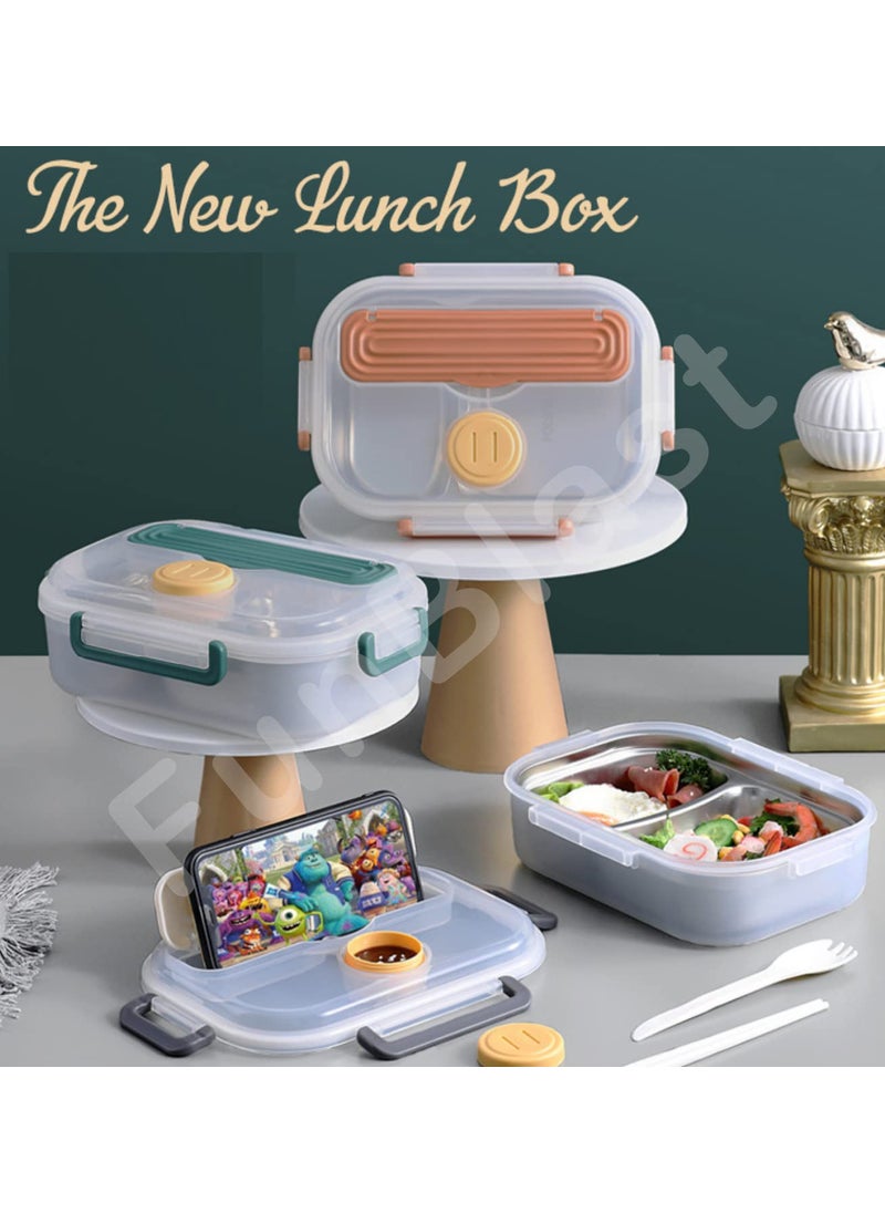 FunBlast Insulated Stainless Steel Lunch Box Tiffin Box for School – Lunch Box for Kids, Lunch Box with SpoonFork and Chopsticks, School Tiffin Box for Boys, Girls – Capacity – 980 ML