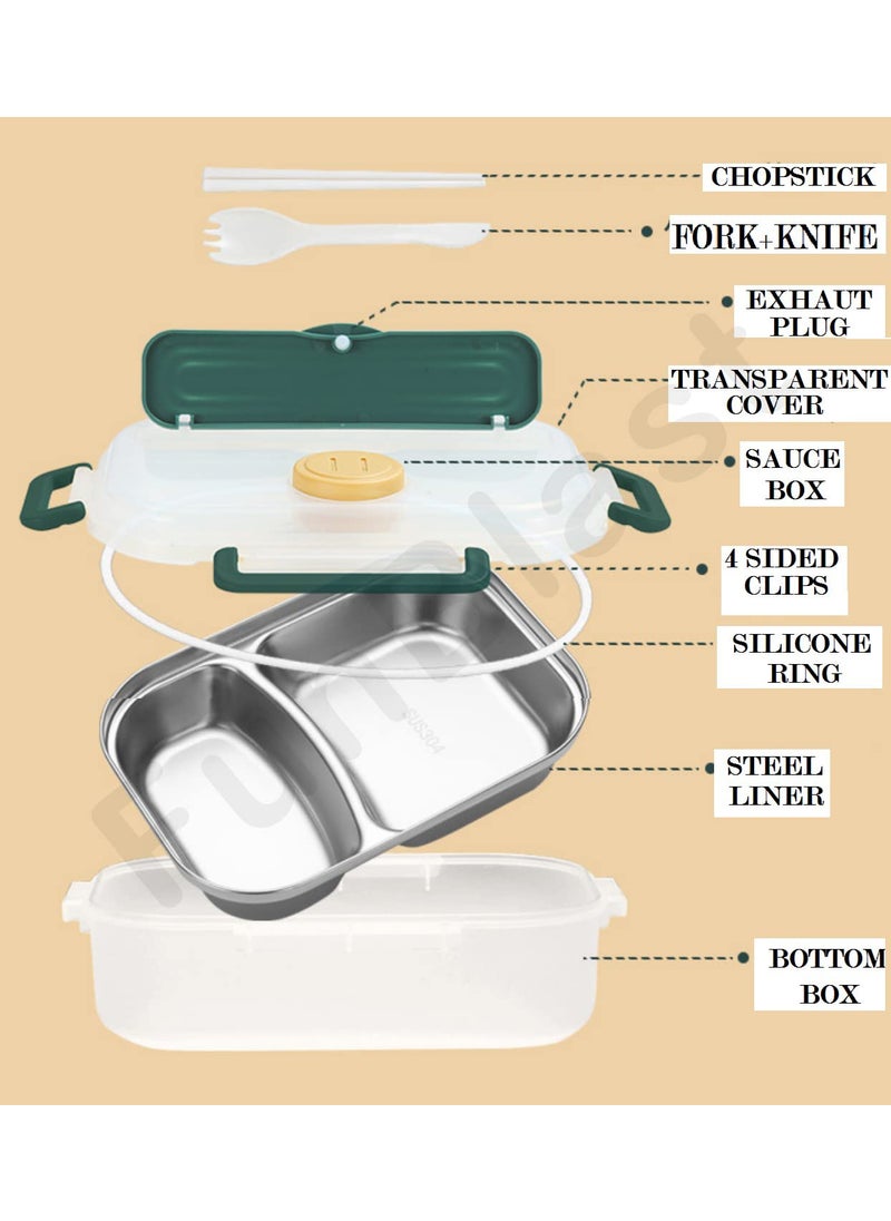 FunBlast Insulated Stainless Steel Lunch Box Tiffin Box for School – Lunch Box for Kids, Lunch Box with SpoonFork and Chopsticks, School Tiffin Box for Boys, Girls – Capacity – 980 ML
