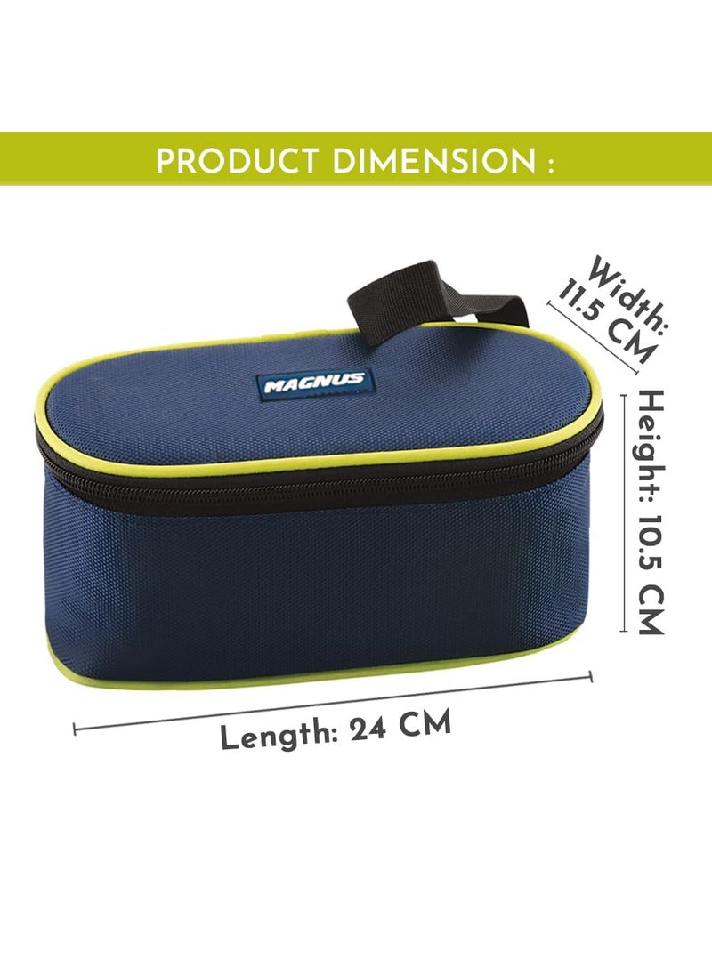 Magnus Avanza 3 Stainless Steel Lunch Box Set | 1050ml | Leakproof Tiffin with Bag | Ideal for Office, School, Men, Women, Kids| Air-Tight Food Carrier