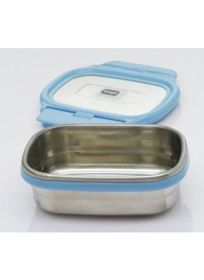 Veigo Lock N Steel 100% Air Tight 2 Pcs Container, Sky Blue - 600 Ml