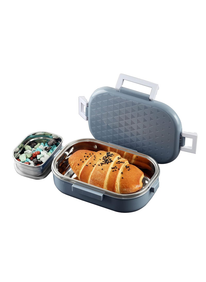 CELLO Altro Neo Lunch Box, Neo Grey 700ml, 2 Container Lunch Box for Kids | Steel Insulated Lunch Box with Veg Box | Leak-Proof Air Tight Container Tiffin Box for Kids | Ideal for School & Picnic