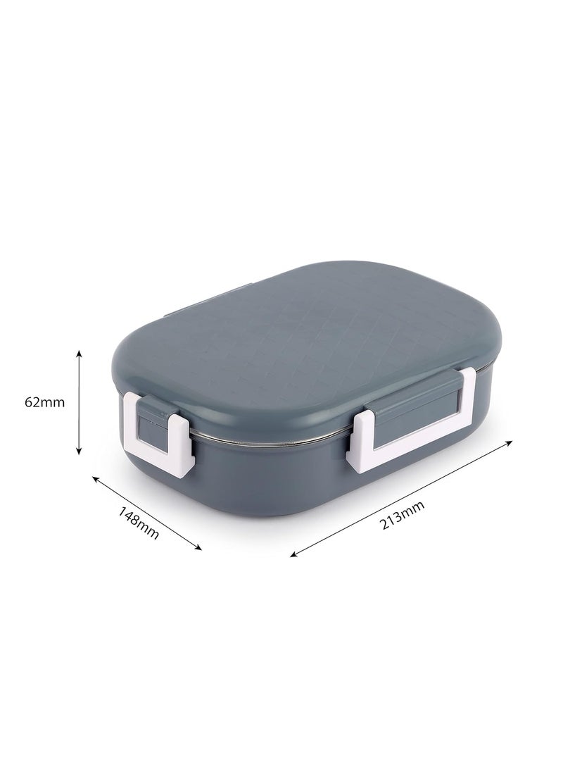 CELLO Altro Neo Lunch Box, Neo Grey 700ml, 2 Container Lunch Box for Kids | Steel Insulated Lunch Box with Veg Box | Leak-Proof Air Tight Container Tiffin Box for Kids | Ideal for School & Picnic