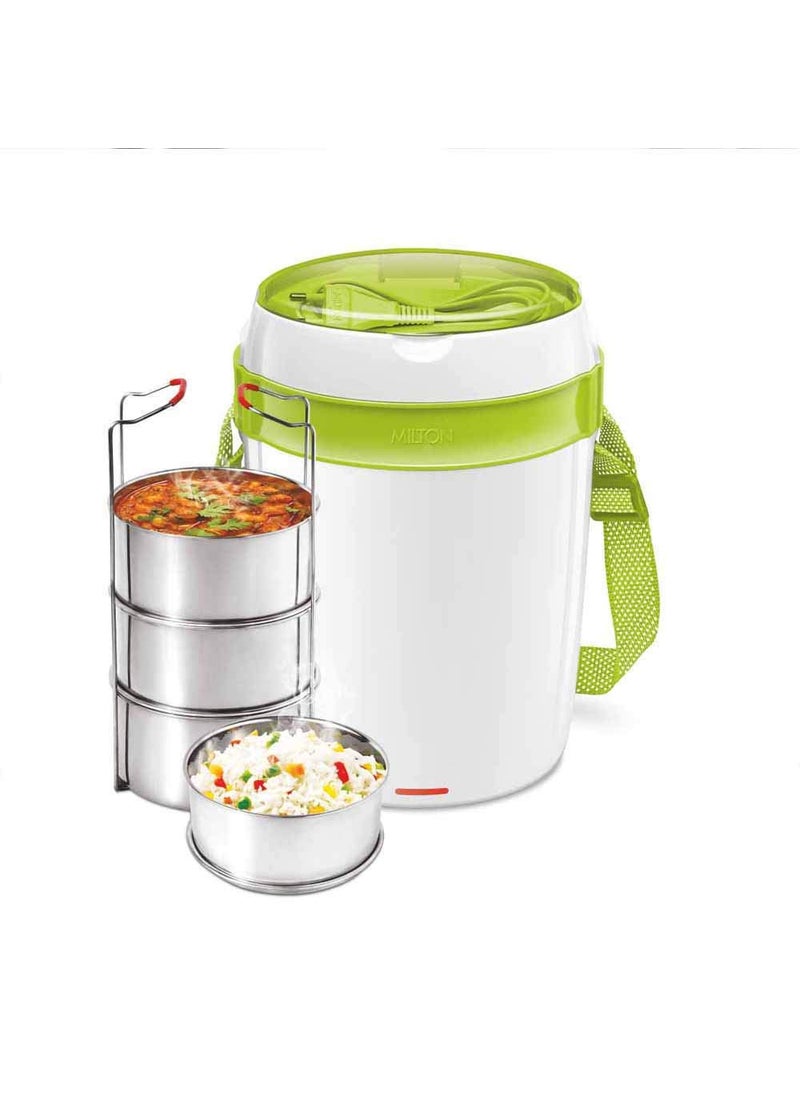 MILTON Euroline Futron Stainless Steel Electric Lunch Pack 4 Container, 360 ml, Green