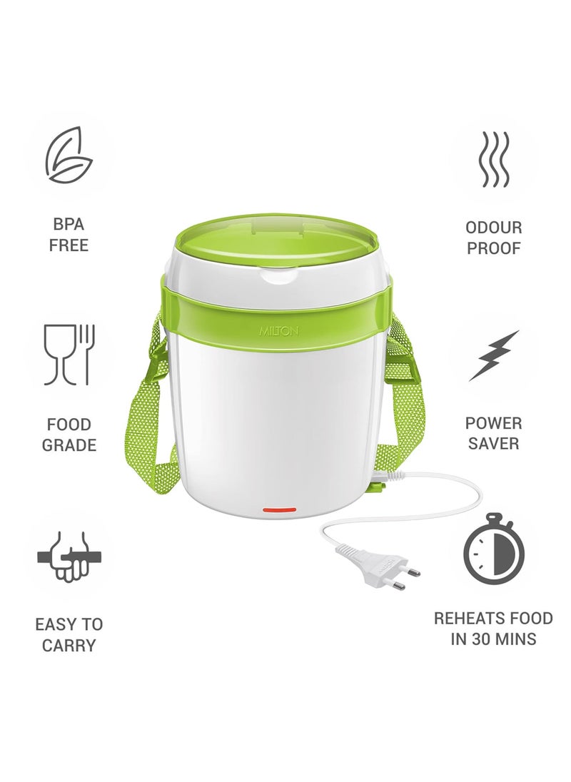 MILTON Euroline Futron Tiffin Stainless Steel Tiffin Box Set, 360ml/180mm, Set of 3, Green