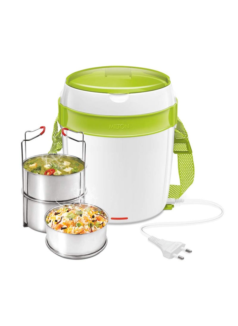 MILTON Euroline Futron Tiffin Stainless Steel Tiffin Box Set, 360ml/180mm, Set of 3, Green