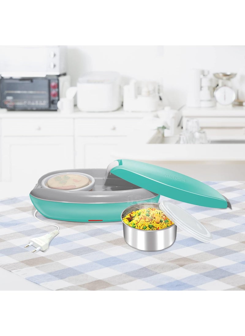 MILTON Swiftron Stainless Steel Tiffin Box Set, 260ml/262mm, Set of 2, Aqua Green