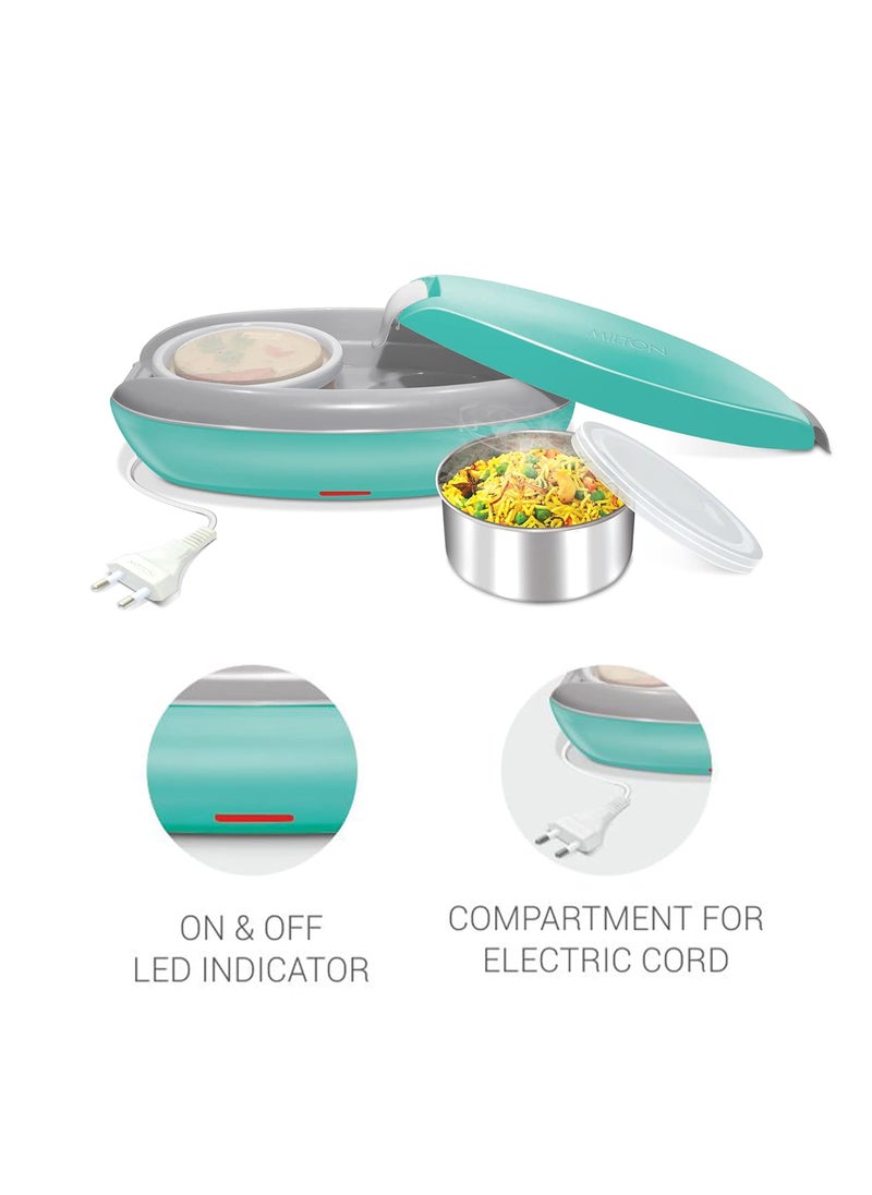 MILTON Swiftron Stainless Steel Tiffin Box Set, 260ml/262mm, Set of 2, Aqua Green
