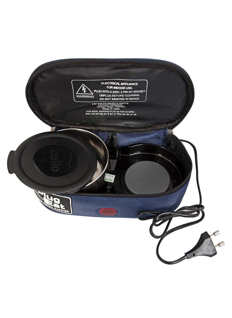 CELLO Proton Stainless Steel Electric Lunch Box, 2 Unit, Blue