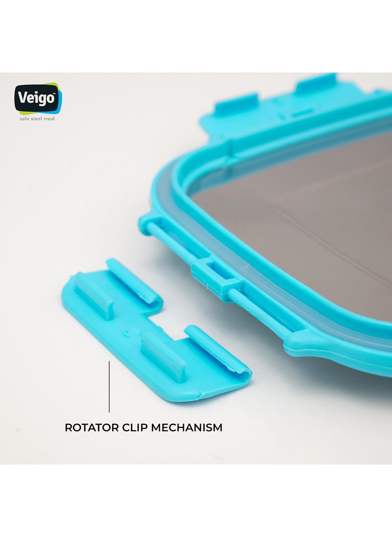 Veigo Lock N Steel 100% Air Tight 3 Pcs Celebration Gift Pack, Sky Blue, 1140 Milliliter