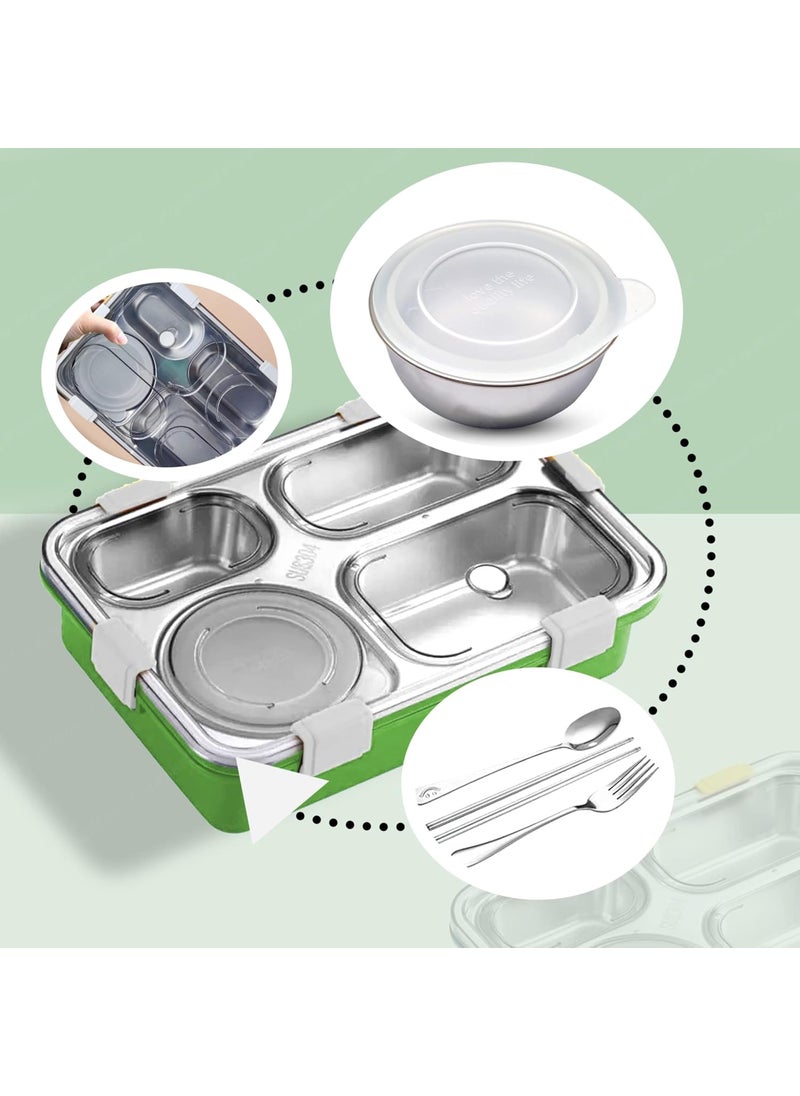 FunBlast Stainless Steel Lunch Box for Kids, Tiffin Box with Spoon and Fork, Bento Lunch Box, Insulated Lunch Box, Lunch Box for Kids, Office Women & Men (Not Leak-Proof - for Dry Foods Only)