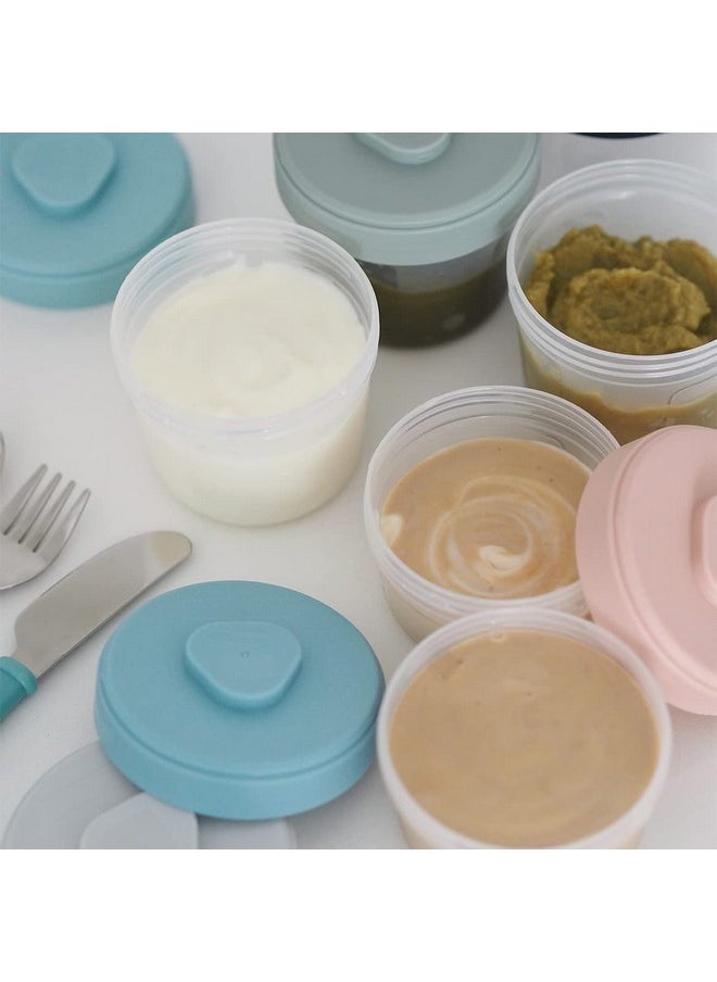 Clip Containers Set Of 12 + 2 Spoons, Baby Food Storage Containers, Food Storage Containers With Lid, Baby Food + Toddler Snack Containers (Eucalyptus)