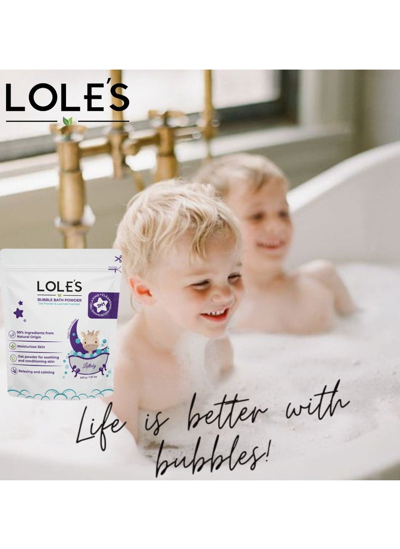 Lole's Baby Bubble Bath Powder Lavender Scented 100% Natural product, Chemical Free 500g