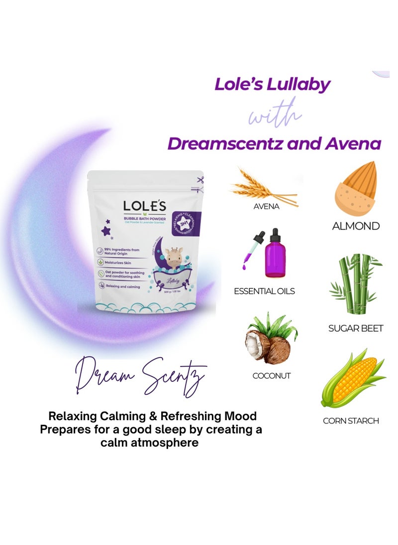 Lole's Baby Bubble Bath Powder Lavender Scented 100% Natural product, Chemical Free 500g