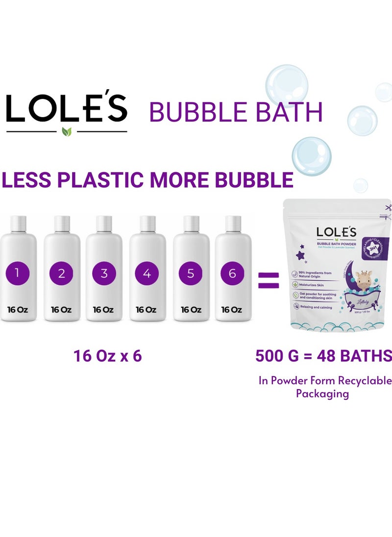 Lole's Baby Bubble Bath Powder Lavender Scented 100% Natural product, Chemical Free 500g