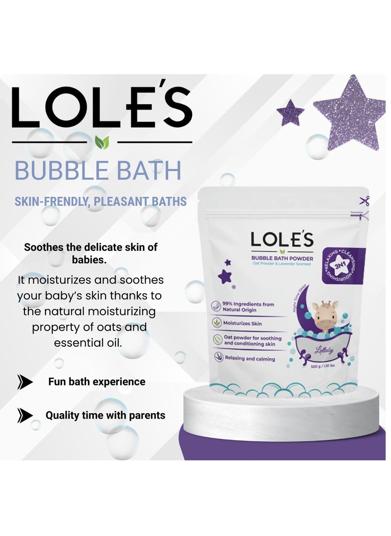 Lole's Baby Bubble Bath Powder Lavender Scented 100% Natural product, Chemical Free 500g