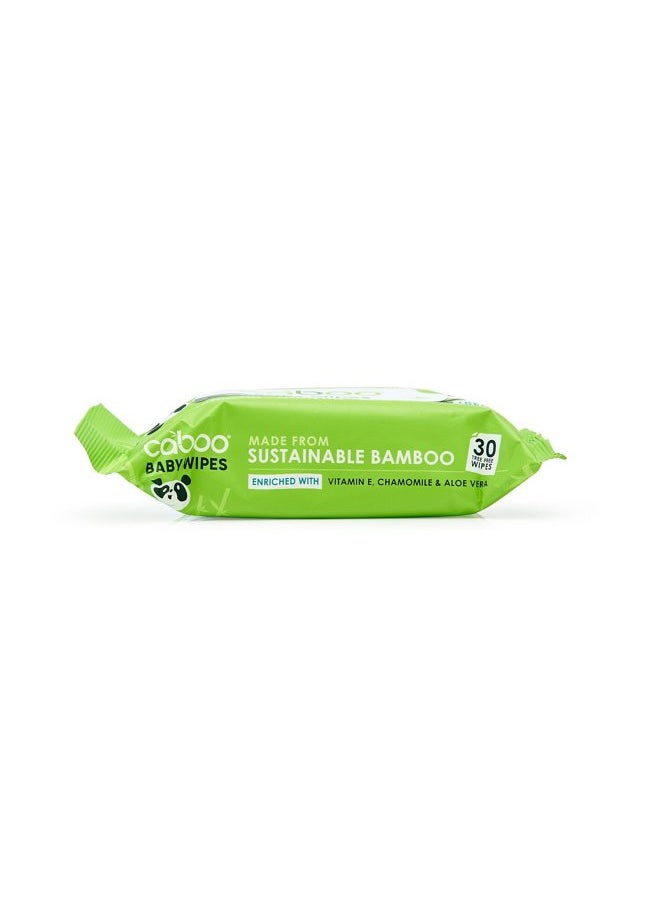 Tree Free Bamboo Baby Wipes, Eco Friendly Naturally Derived for Sensitive Skin, Resealable Peel Tab Travel Pack, Unscented, 30 Count