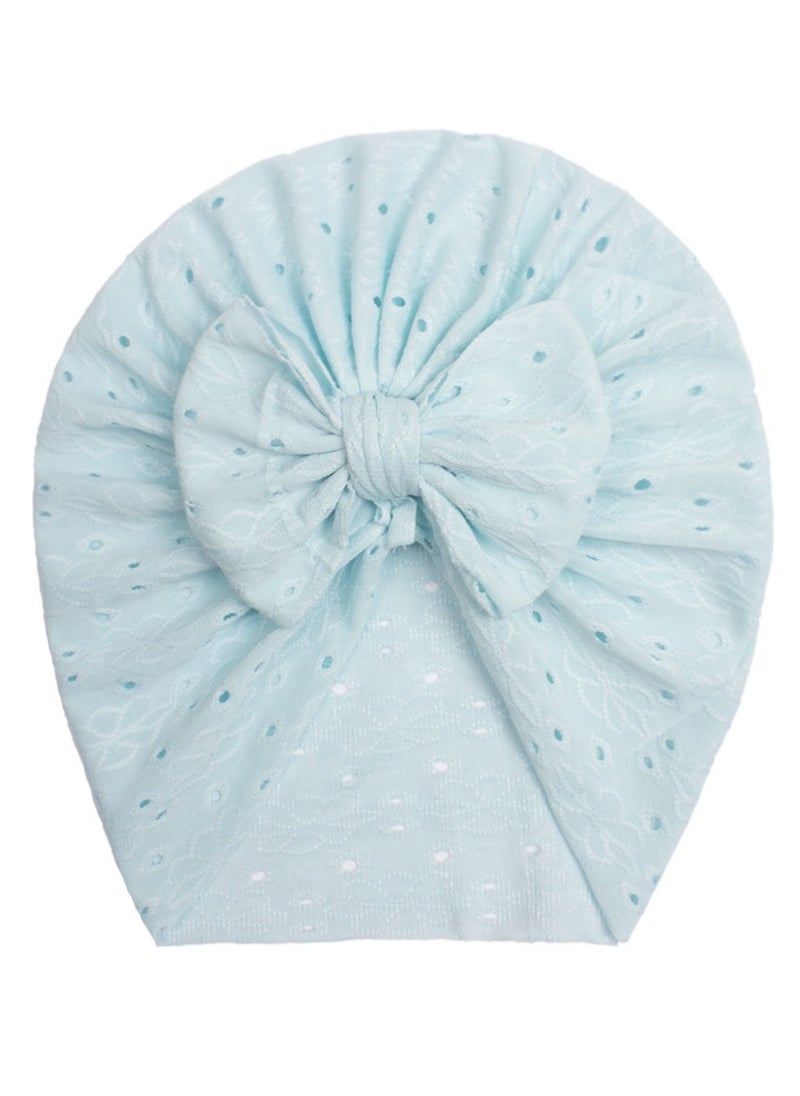 6 Pcs Big Bow Turban Beanie Caps Mesh Newborn Baby Solid Knot Hats Toddler Turban Bow Cap