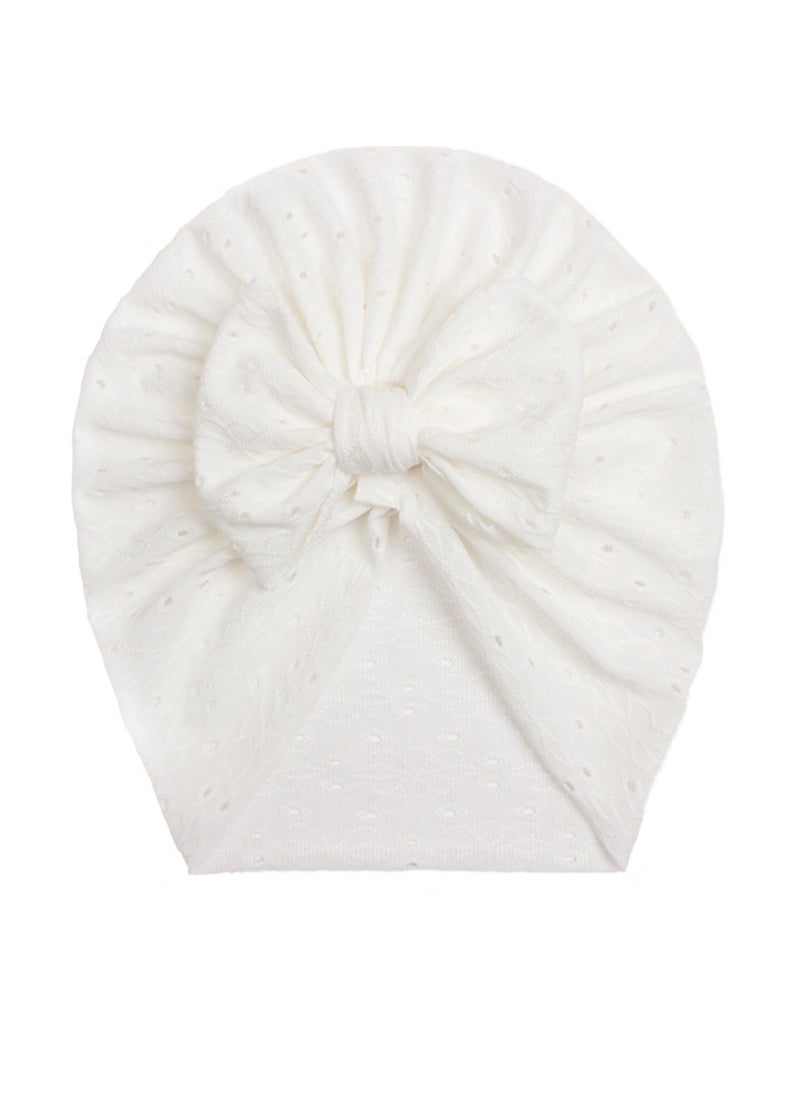 6 Pcs Big Bow Turban Beanie Caps Mesh Newborn Baby Solid Knot Hats Toddler Turban Bow Cap
