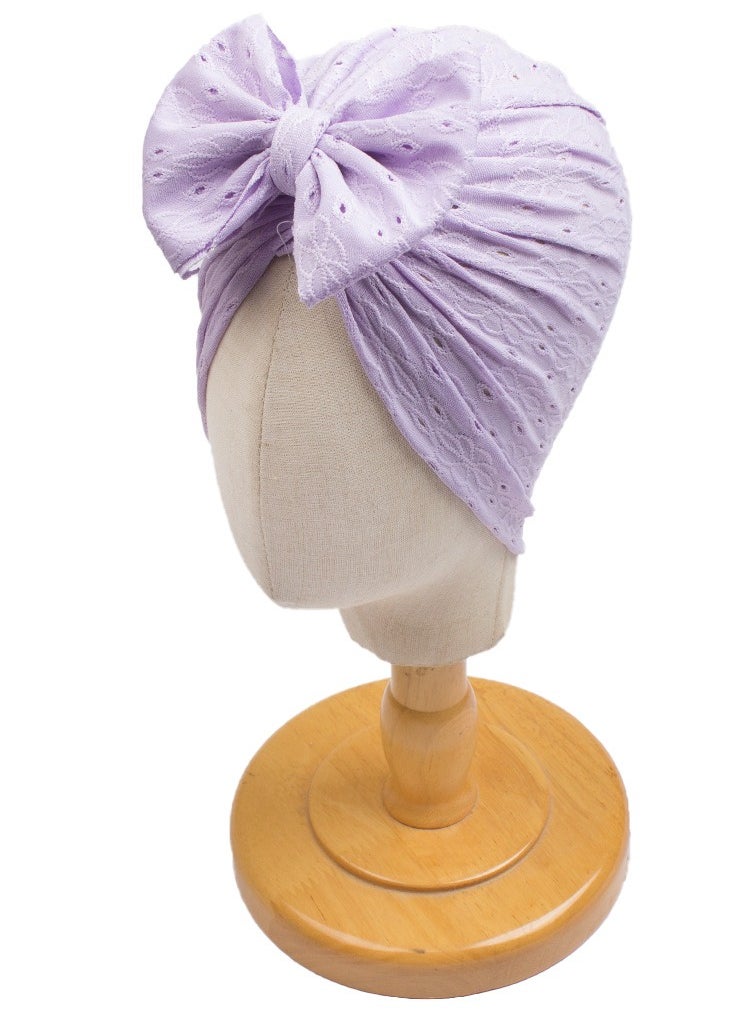 6 Pcs Big Bow Turban Beanie Caps Mesh Newborn Baby Solid Knot Hats Toddler Turban Bow Cap