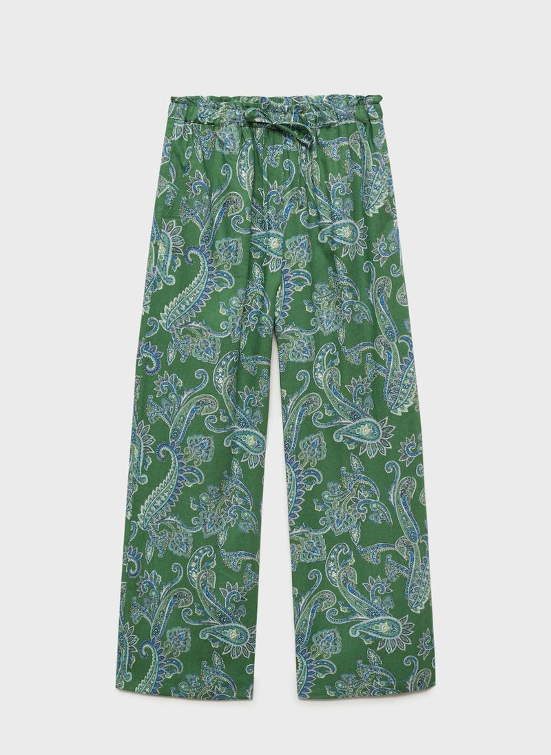 Casual Linen Paisley Trousers