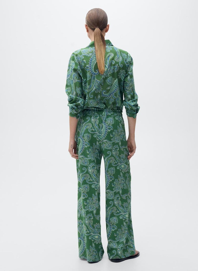 Casual Linen Paisley Trousers
