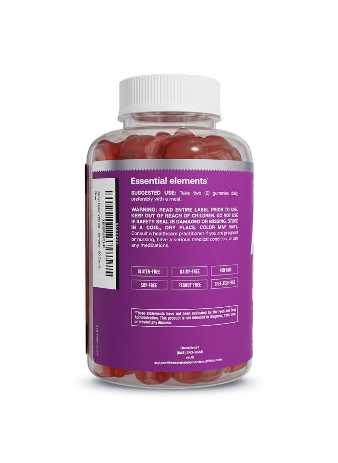 Apple Cider Vinegar Gummies from The Mother - Naturally-Sourced, Vegan ACV with Folic Acid and Vitamin B6 & B12 (2 Pack)
