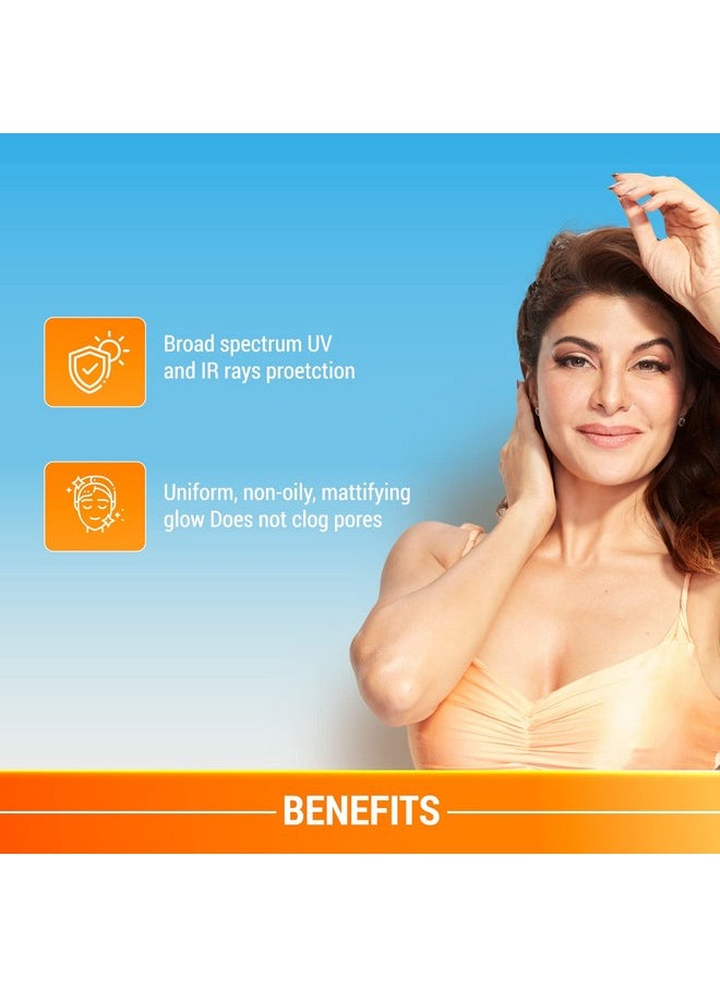 Lotus Herbals Safe Sun Dry-Touch Whitening Sunblock | Matte Texture | SPF 40 | PA+++ | Preservative Free | 50g