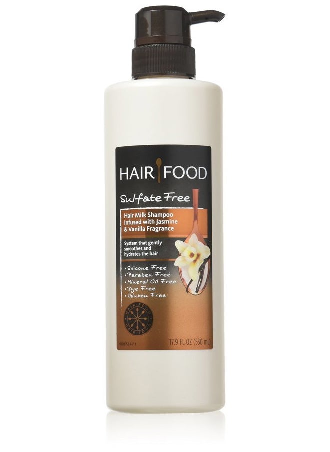 Sulfate Free Hair Milk Shampoo with Jasmine & Vanilla Fragrance, 17.9 Fluid Ounce