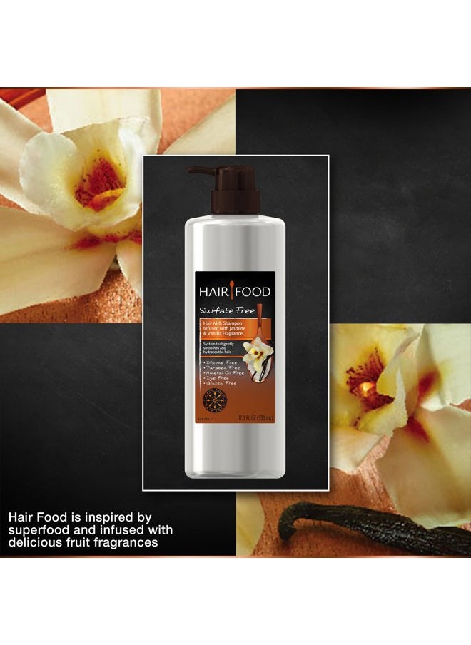Sulfate Free Hair Milk Shampoo with Jasmine & Vanilla Fragrance, 17.9 Fluid Ounce